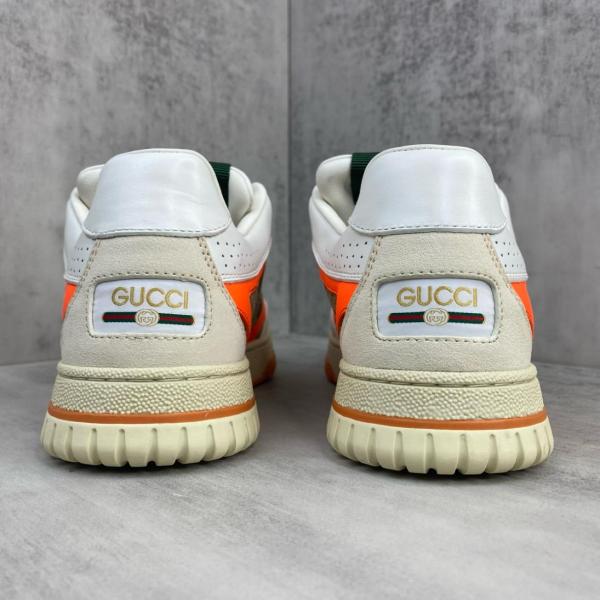GUCCI Re-Web Sneaker GG Canvas Beige Bright Orange