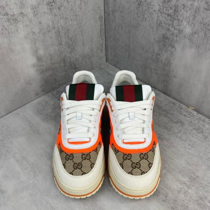GUCCI Re-Web Sneaker GG Canvas Beige Bright Orange