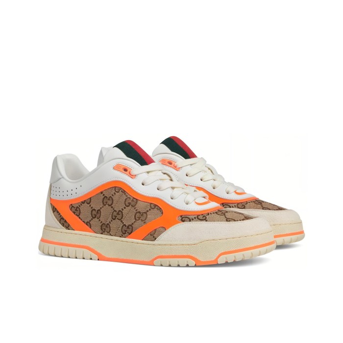 GUCCI Re-Web Sneaker GG Canvas Beige Bright Orange