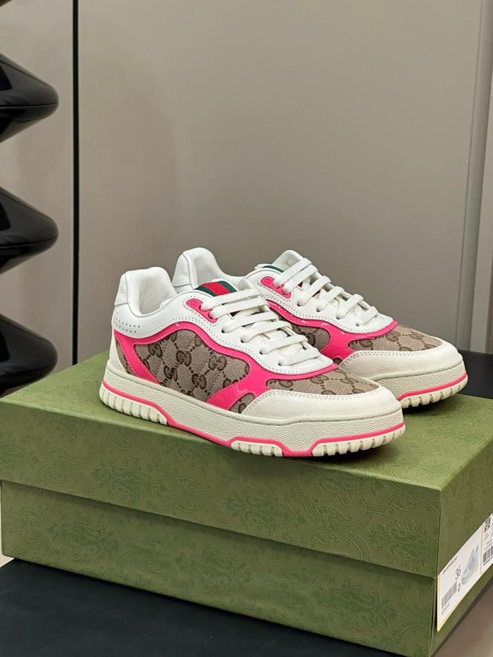 Gucci Wmns Re-Web Sneaker 'GG Canvas - Beige Fuchsia' Women's