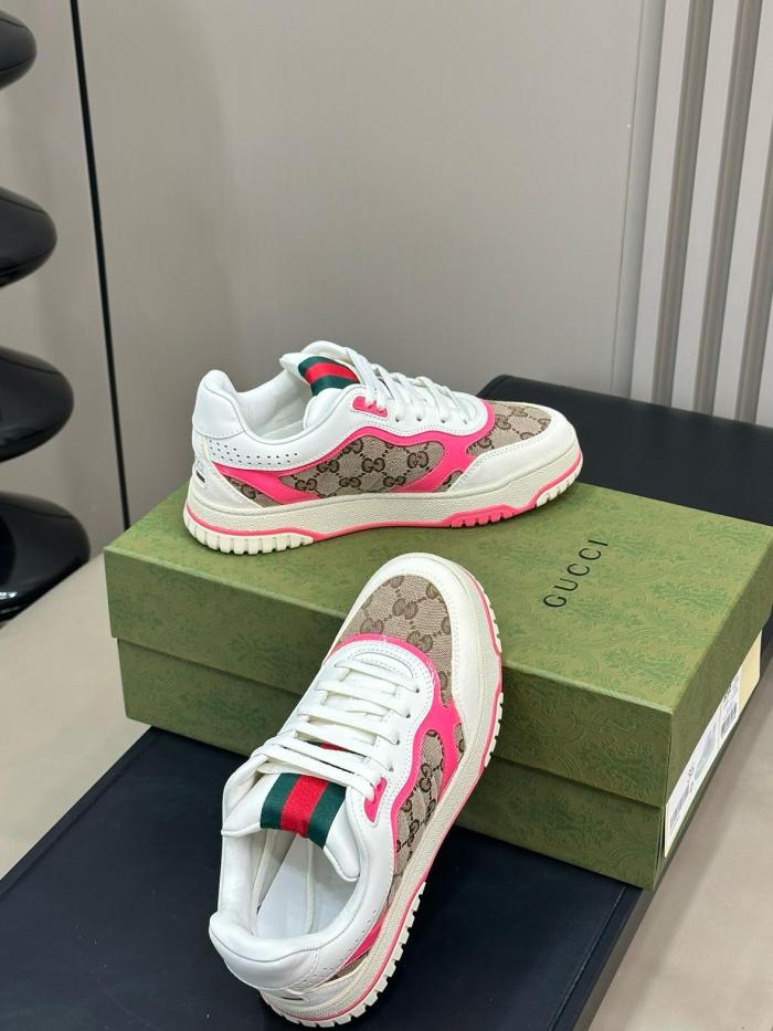 Gucci Wmns Re-Web Sneaker 'GG Canvas - Beige Fuchsia' Women's