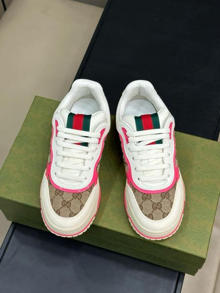 Gucci Wmns Re-Web Sneaker 'GG Canvas - Beige Fuchsia' Women's