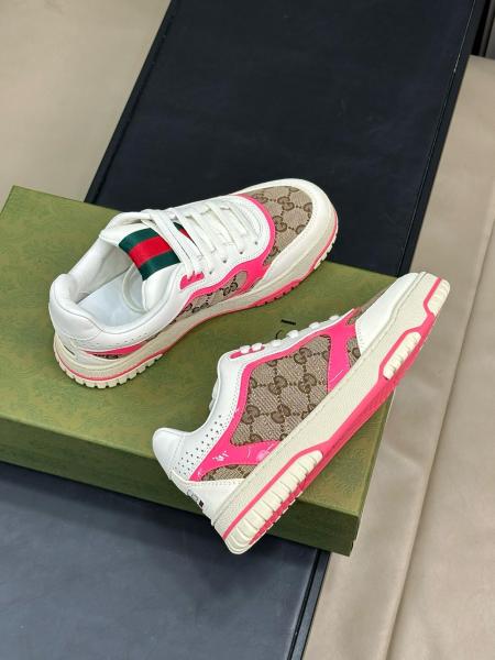 Gucci Wmns Re-Web Sneaker 'GG Canvas - Beige Fuchsia' Women's