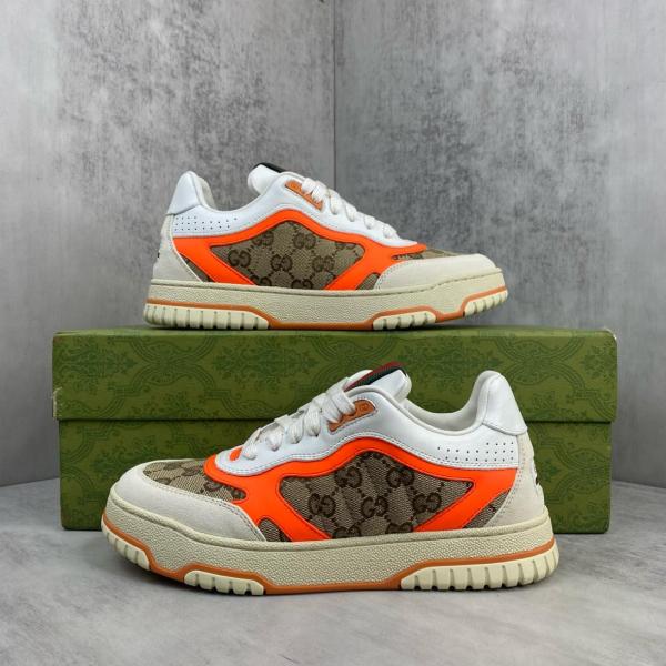GUCCI Re-Web Sneaker GG Canvas Beige Bright Orange