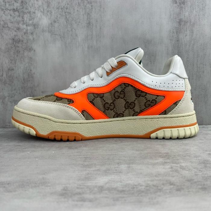 GUCCI Re-Web Sneaker GG Canvas Beige Bright Orange