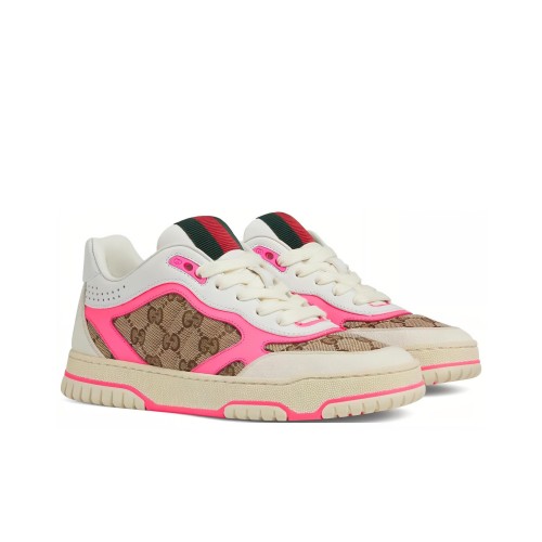 Gucci Wmns Re-Web Sneaker 'GG Canvas - Beige Fuchsia' Women's