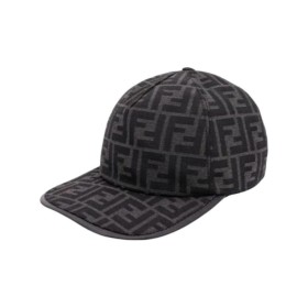 Fendi Letter Print - Cap Men's Black FXQ768ALHEF1DE9