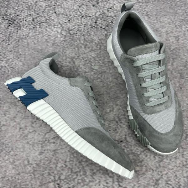 HERMES Bouncing Casual Shoes Men Low-Top Gray H231764Z HAR