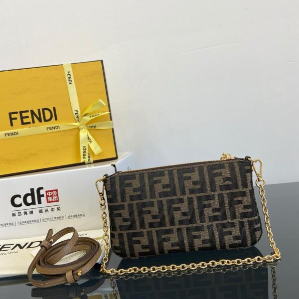 FENDI Baguette Clutches 8BS073-AD23-F1GE3 size 20*3*13 cm
