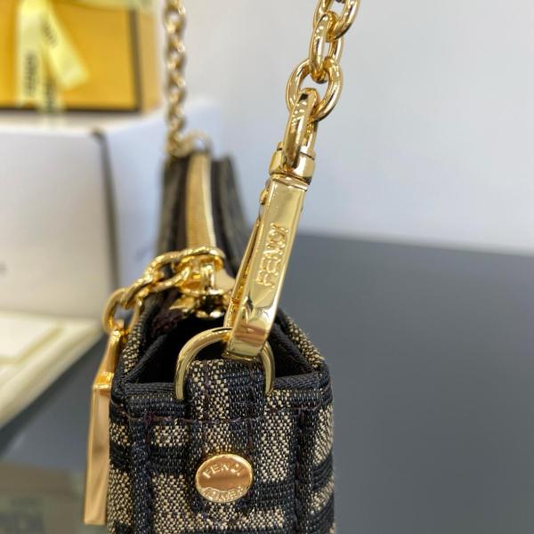 FENDI Baguette Clutches 8BS073-AD23-F1GE3 size 20*3*13 cm