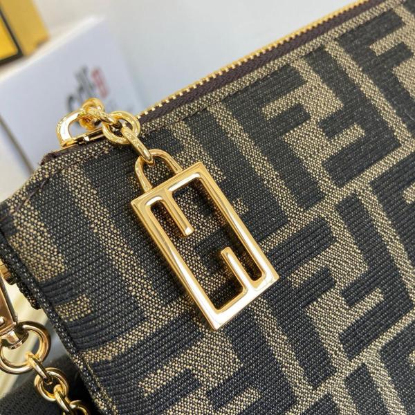 FENDI Baguette Clutches 8BS073-AD23-F1GE3 size 20*3*13 cm