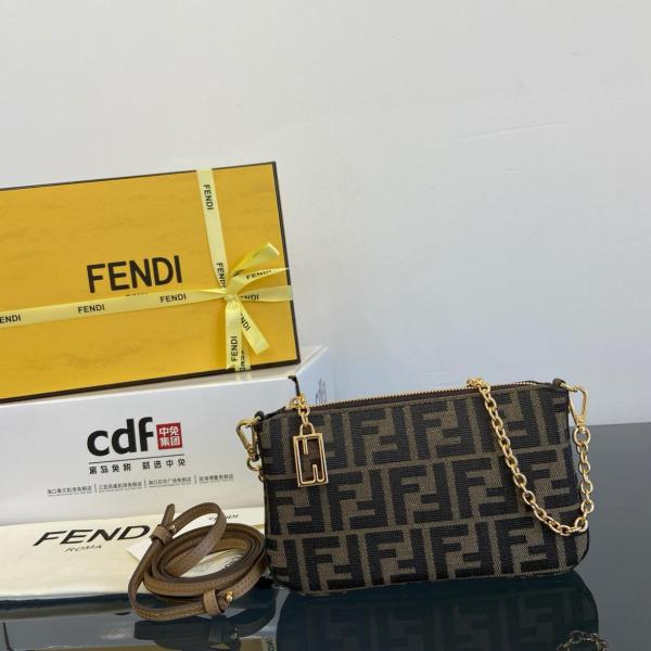 FENDI Baguette Clutches 8BS073-AD23-F1GE3 size 20*3*13 cm