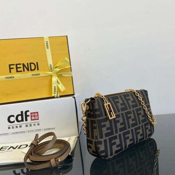 FENDI Baguette Clutches 8BS073-AD23-F1GE3 size 20*3*13 cm