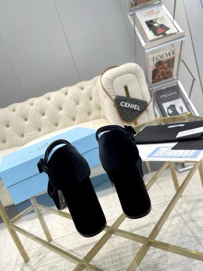 PRADA PLATEAU 95 PLATFORM HEEL SANDAL VELVET 1XP63B_068_F0002_F_D095