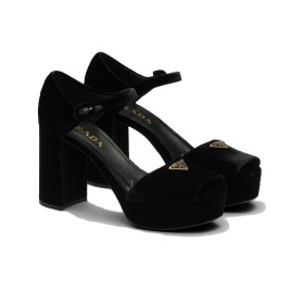 PRADA PLATEAU 95 PLATFORM HEEL SANDAL VELVET 1XP63B_068_F0002_F_D095