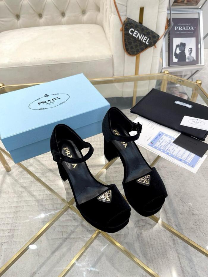 PRADA PLATEAU 95 PLATFORM HEEL SANDAL VELVET 1XP63B_068_F0002_F_D095