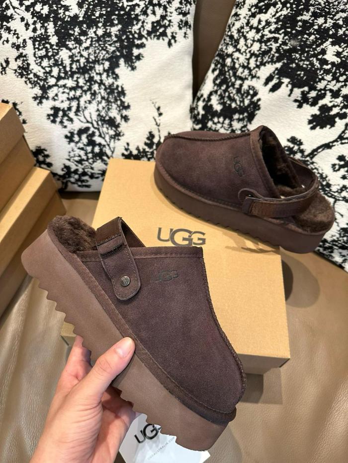 UGG Abrasion-Resistant Wrap-toe Slippers Women's Chocolate