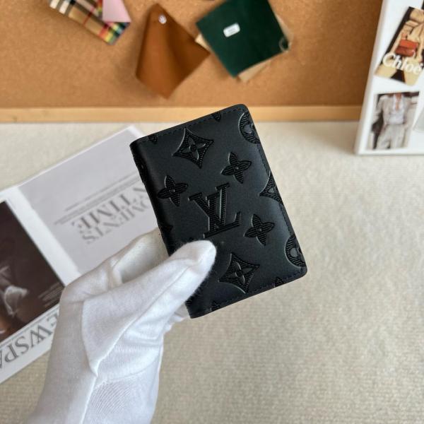 LOUIS VUITTON Pocket Organizer Monogram Shadow Black M62899 size 8*1*11 cm