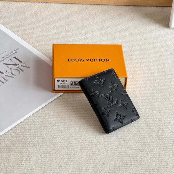 LOUIS VUITTON Pocket Organizer Monogram Shadow Black M62899 size 8*1*11 cm