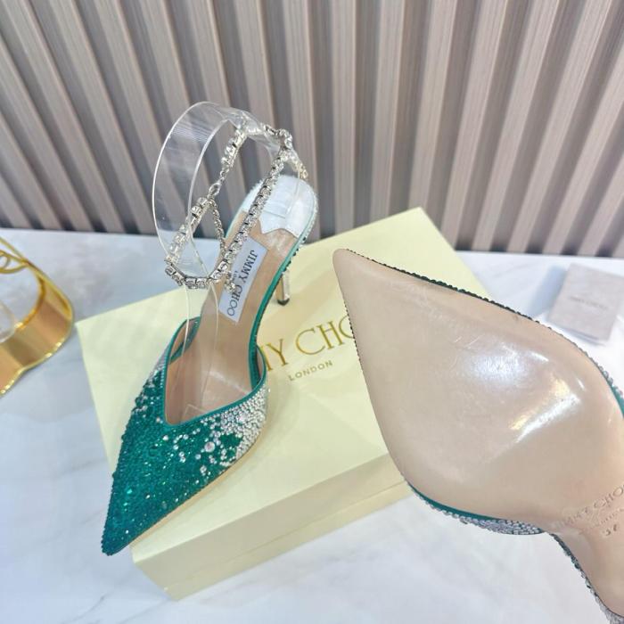 Jimmy Choo Saeda 100mm Crystal-embellished Pumps SAEDA100ZPJ0C6345