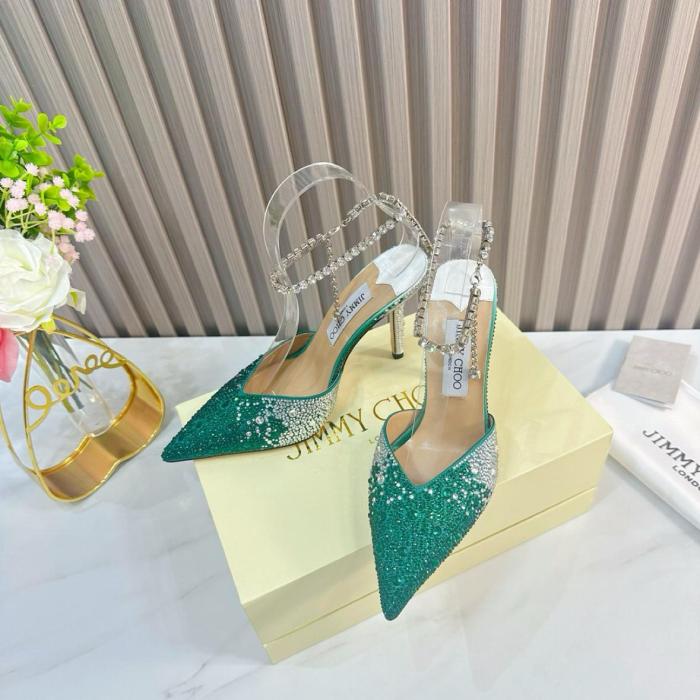 Jimmy Choo Saeda 100mm Crystal-embellished Pumps SAEDA100ZPJ0C6345