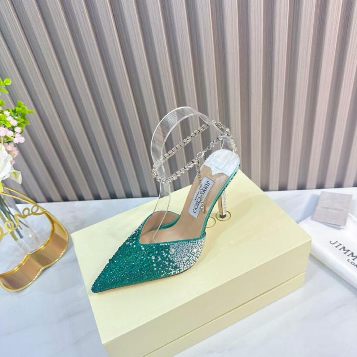 Jimmy Choo Saeda 100mm Crystal-embellished Pumps SAEDA100ZPJ0C6345