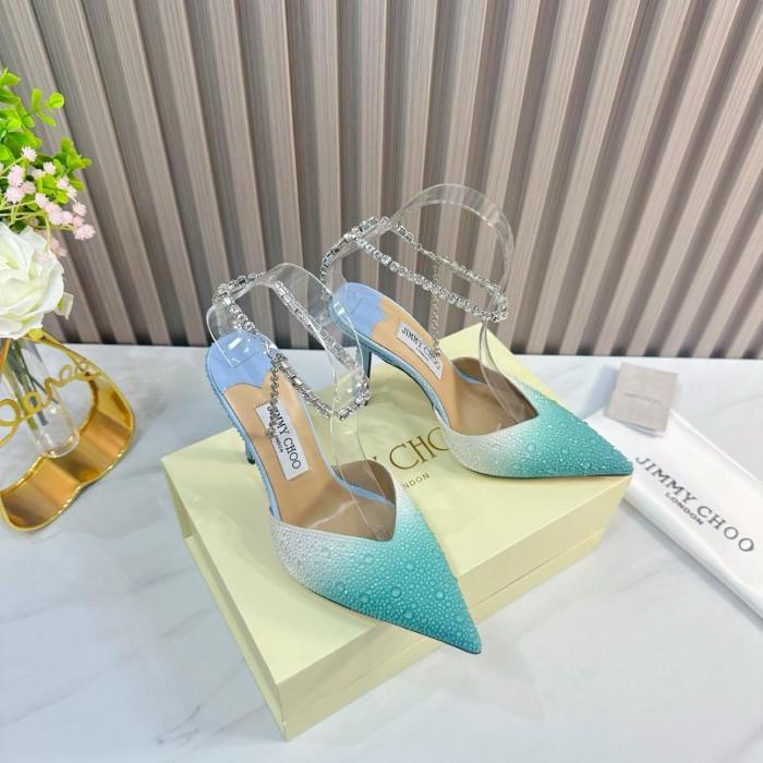 Jimmy Choo Saeda Crystal-embellished 100mm Pumps SAEDA100ZPJ