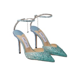 Jimmy Choo Saeda Crystal-embellished 100mm Pumps SAEDA100ZPJ