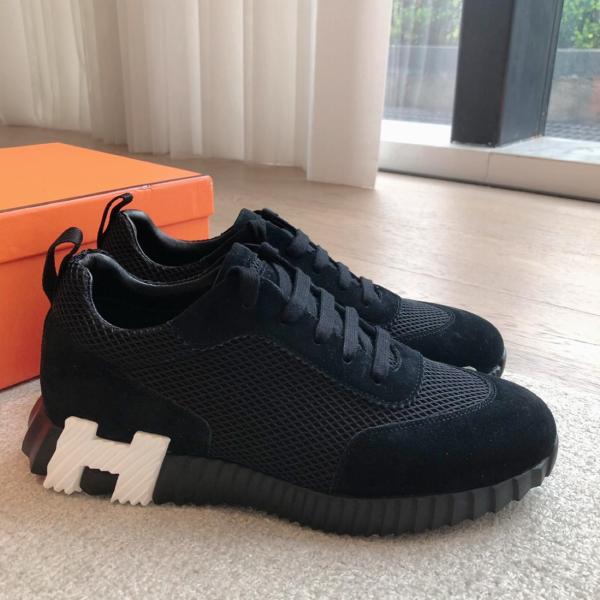 HERMES Bouncing Low-Top Casual Shoes Men's Black H232856Z H01