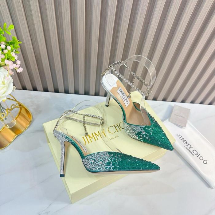Jimmy Choo Saeda 100mm Crystal-embellished Pumps SAEDA100ZPJ0C6345