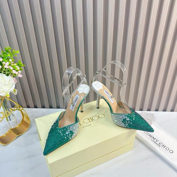 Jimmy Choo Saeda 100mm Crystal-embellished Pumps SAEDA100ZPJ0C6345