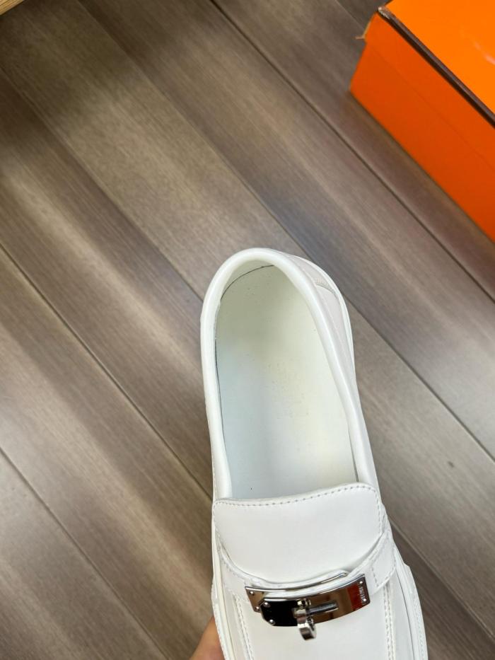 HERMES Game Loafers Men White H231727Z H90
