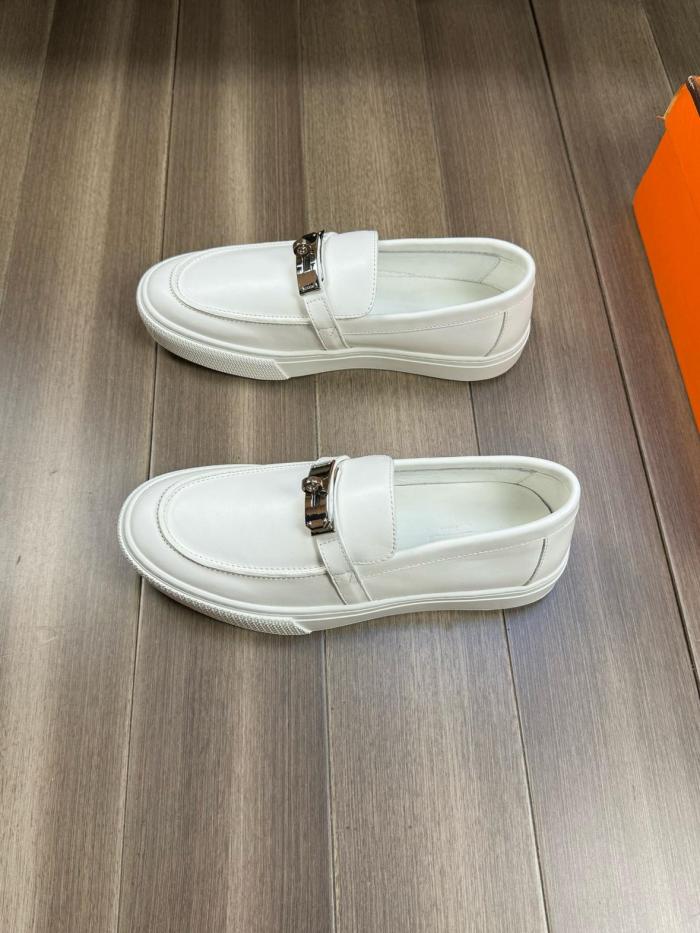 HERMES Game Loafers Men White H231727Z H90