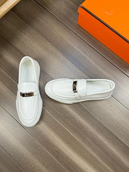HERMES Game Loafers Men White H231727Z H90
