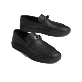 HERMES Game Loafers Men Black H241850ZH03