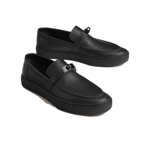 HERMES Game Loafers Men Black H241850ZH03
