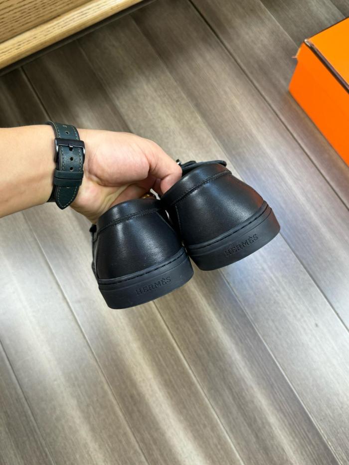 HERMES Game Loafers Men Black H241850ZH03