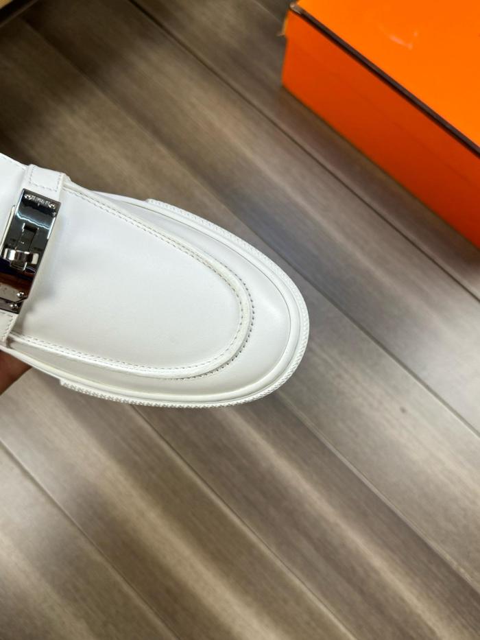 HERMES Game Loafers Men White H231727Z H90
