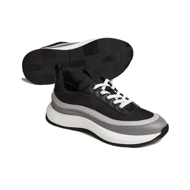 HERMES Casual Shoes Men Low-Top Black