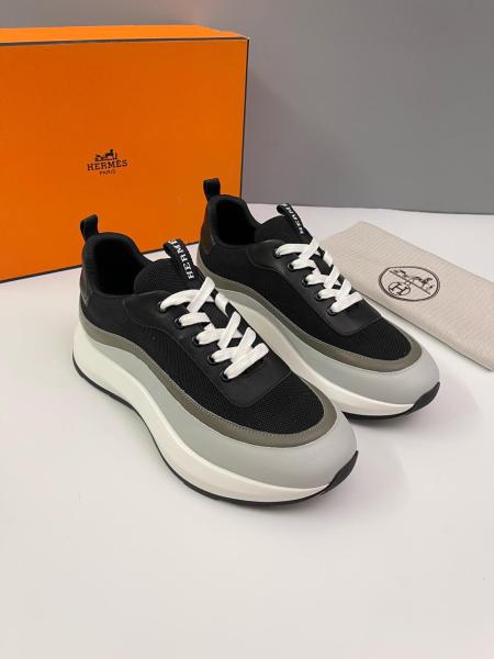 HERMES Casual Shoes Men Low-Top Black