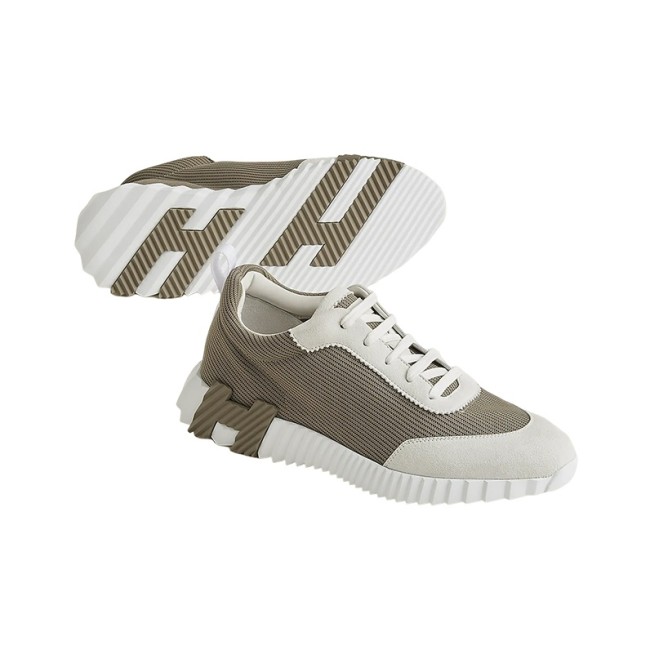 HERMES Bouncing Low-Top Sports Casual Shoes Men's Elephant Gray