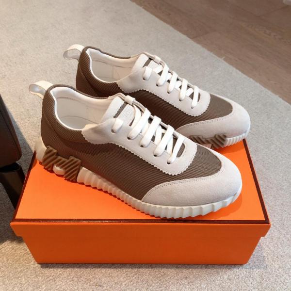 HERMES Bouncing Low-Top Sports Casual Shoes Men's Elephant Gray