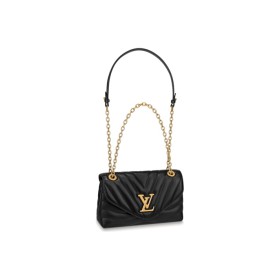 LOUIS VUITTON Lv New Wave Chain Bag Quilted Black M58552 size L24*W9*H14cm