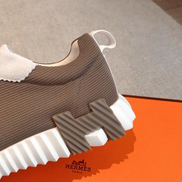 HERMES Bouncing Low-Top Sports Casual Shoes Men's Elephant Gray