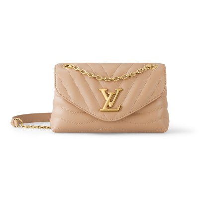 LOUIS VUITTON New Wave Sliding Chain Magnetic Low-Voltage Lock Quilted Calfskin Shoulder Crossbody Bag Medium Women's Hazelnut Brown M22212 size L24*W9*H14cm