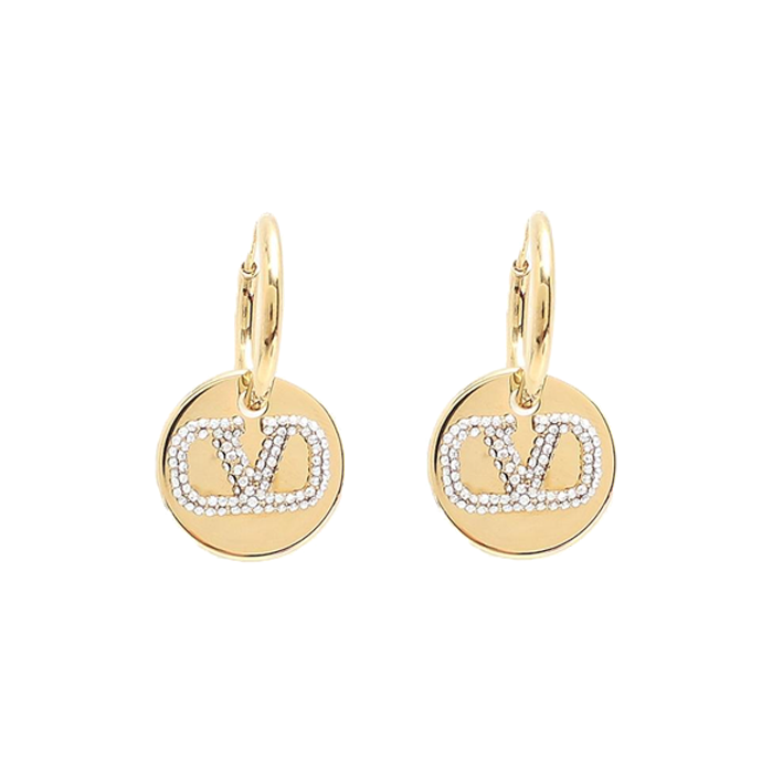 Valentino Logo Earrings Womens Gold ww2j0i67-ycw-mh5