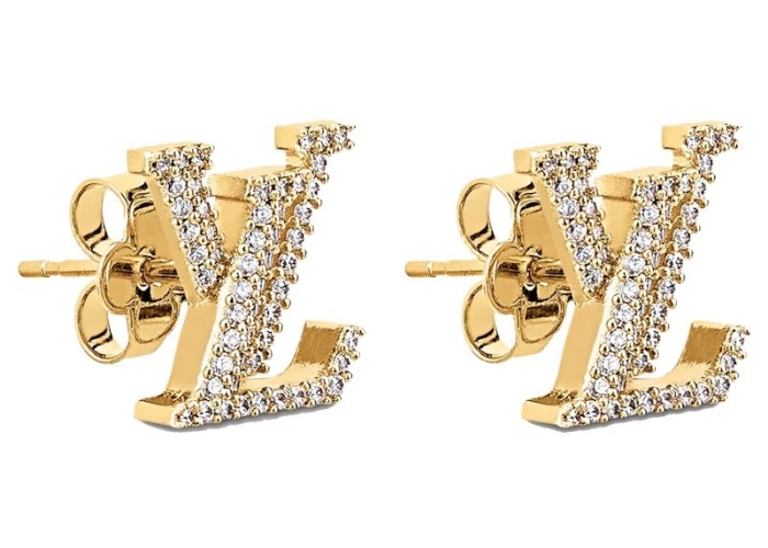 Louis Vuitton LV Iconic Earrings Gold/Rhinestone M00609