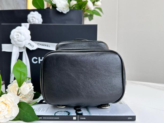 CHANEL Duma Cow Leather Backpack Small Size Women's Black AS2908-B09750-94305 size 18.5*12*18cm cm