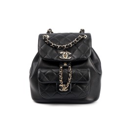 CHANEL Duma Cow Leather Backpack Small Size Women's Black AS2908-B09750-94305 size 18.5*12*18cm cm