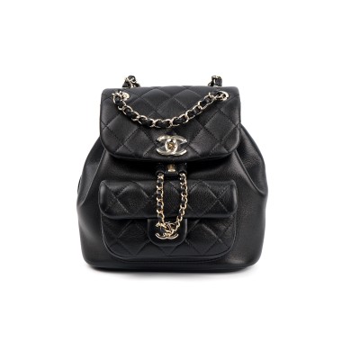 CHANEL Duma Cow Leather Backpack Small Size Women's Black AS2908-B09750-94305 size 18.5*12*18cm cm